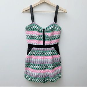 Milly Patterned Mixed Media Romper